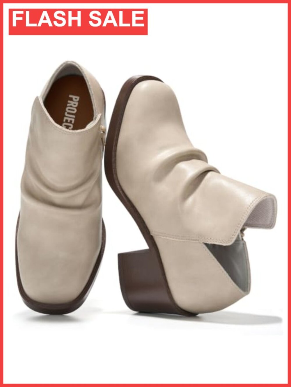 Genuine Leather Slouch Ankle Boots Block Heel Women's Booties